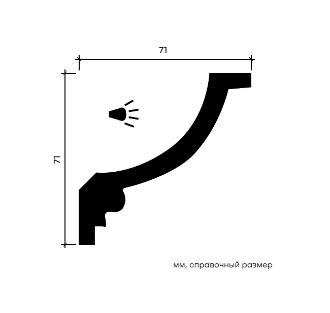 Карниз Европласт 1.50.208 гибкий 71х71х2000 мм Карниз Европласт 1.50.208 гибкий 71х71х2000 мм