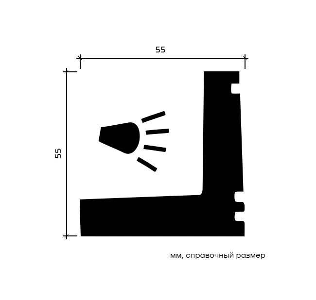 Карниз Европласт 1.50.226 жёсткий 55х55х2000 мм Карниз Европласт 1.50.226 жёсткий 55х55х2000 мм