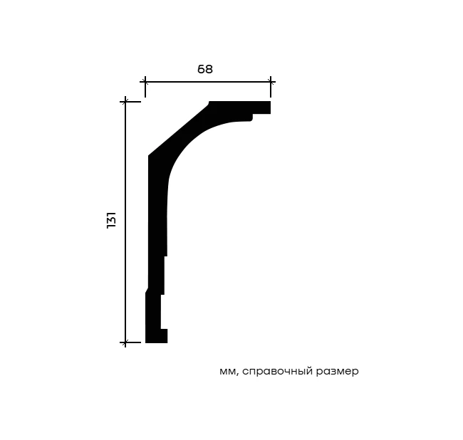 Карниз Европласт 1.50.176 жёсткий 68х131х2000 мм Карниз Европласт 1.50.176 жёсткий 68х131х2000 мм