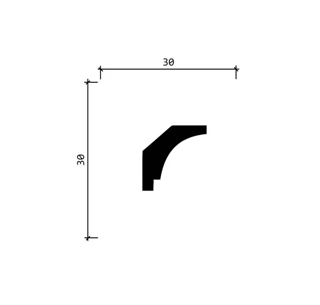 Карниз Decor-Dizayn DD37 30х30х2000 мм Карниз Decor-Dizayn DD37 30х30х2000 мм