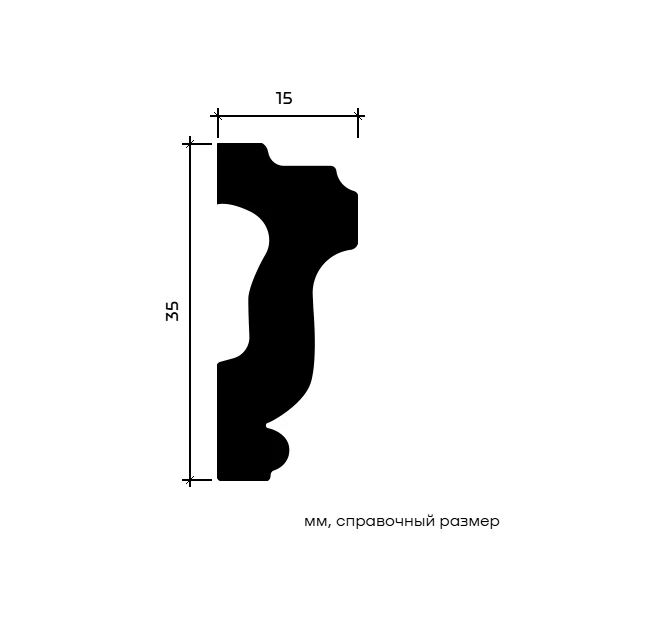 Молдинг Европласт 1.51.386 жёсткий 15х35х2000 мм Молдинг Европласт 1.51.386 жёсткий 15х35х2000 мм