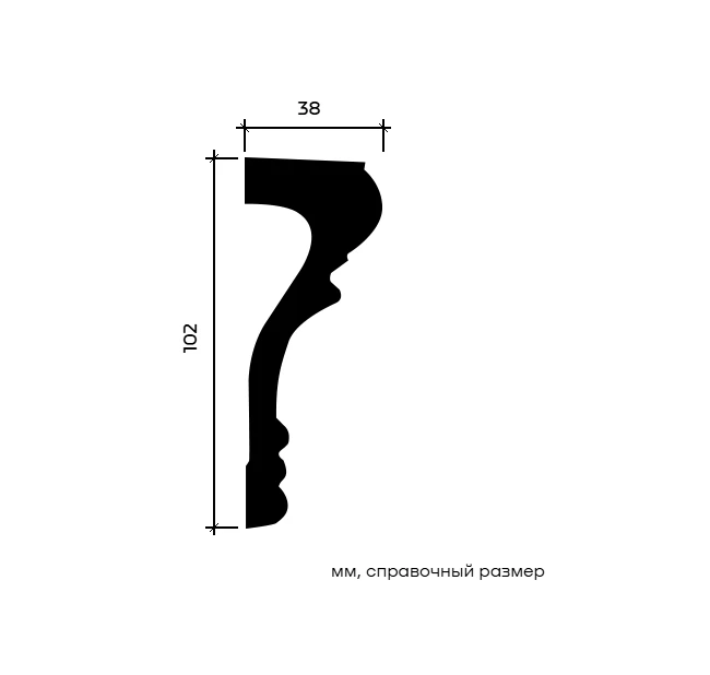 Молдинг Европласт 1.51.355 жёсткий 38х102х2000 мм Молдинг Европласт 1.51.355 жёсткий 38х102х2000 мм