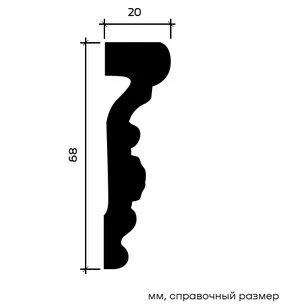 Молдинг Европласт 1.51.331 жёсткий 20х68х2000 мм