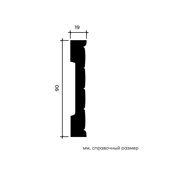 Молдинг Европласт 1.51.316 жёсткий 19х90х2000 мм Молдинг Европласт 1.51.316 жёсткий 19х90х2000 мм