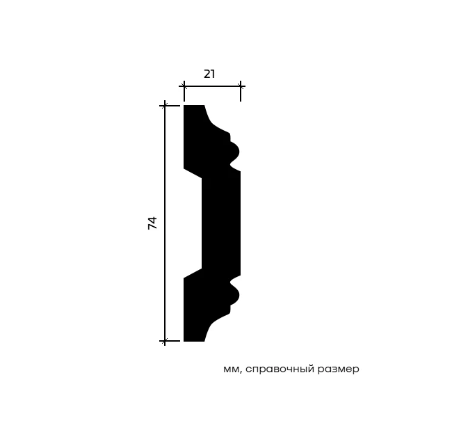 Молдинг Европласт 1.51.309 жёсткий 21х74х2000 мм Молдинг Европласт 1.51.309 жёсткий 21х74х2000 мм