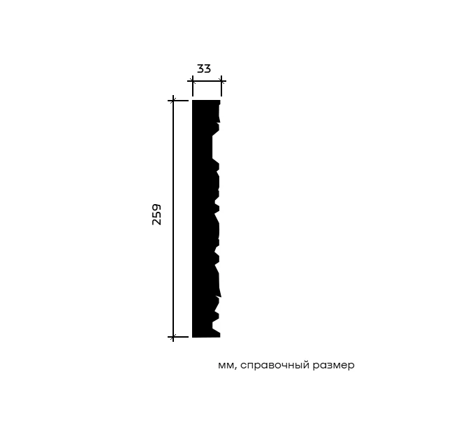 Молдинг Европласт 1.51.518 жёсткий 33х259х2040 мм Молдинг Европласт 1.51.518 жёсткий 33х259х2040 мм
